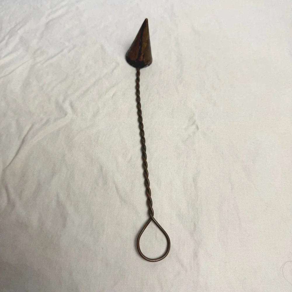 VTG Hand Forged Copper Candle Snuffer Hand-Twisted Wire Handle Cone Extinguisher